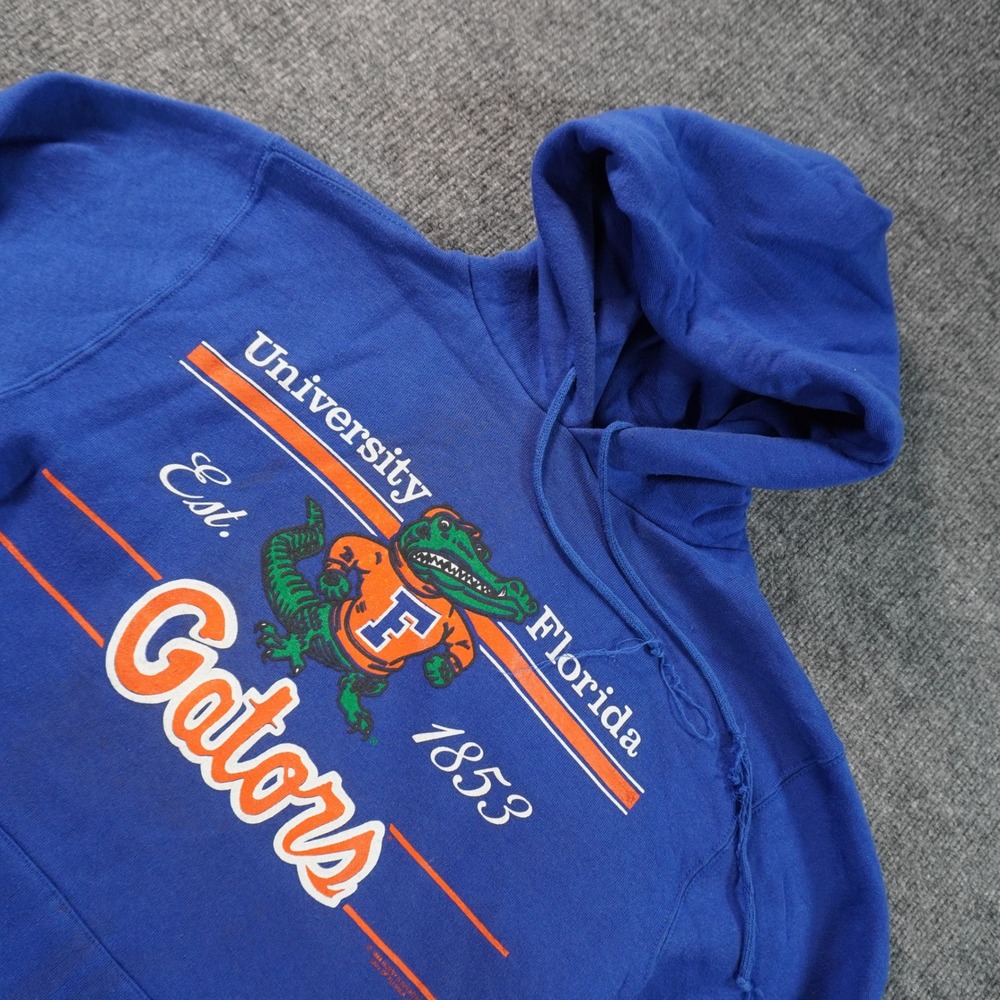 Vintage Russell Athletic Florida Gators Hoodie Mens Medium Blue 1988 Graphic